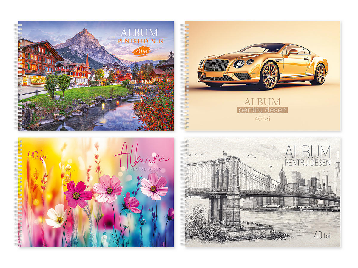 Album pentru desen, 40 foi, cu spirala