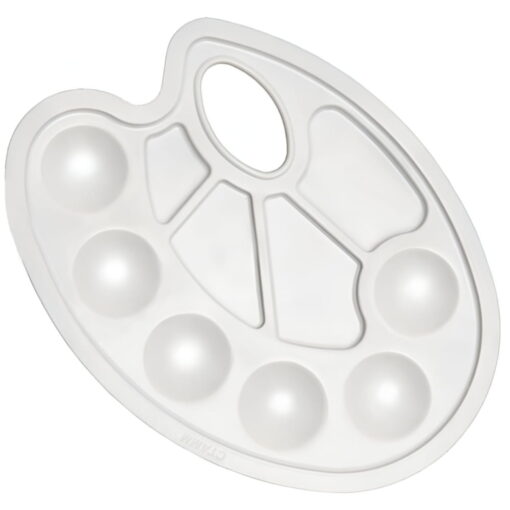 Paleta ovala din platic cu 10 celule alba (15.5x21 mm)
