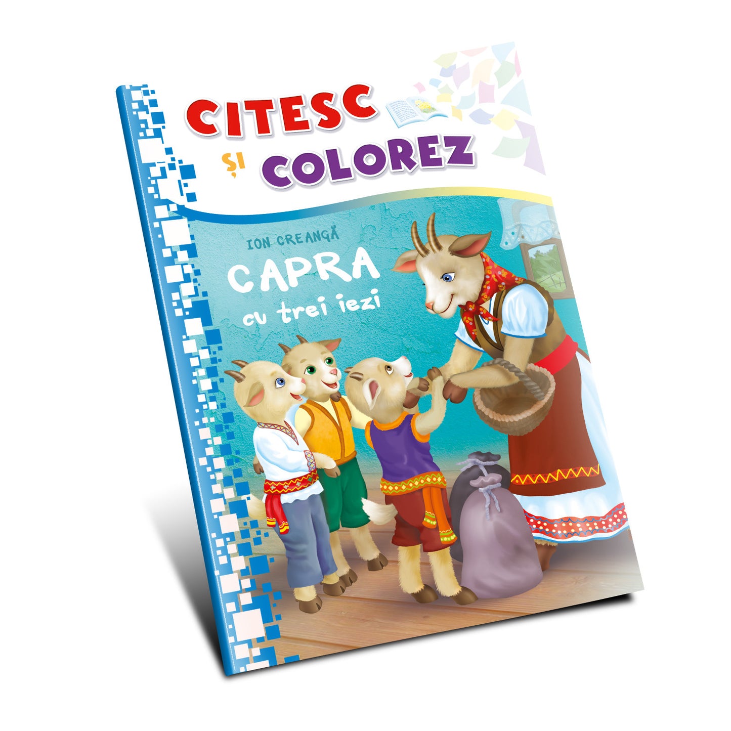 Citesc și colorez (pe silabe). Capra cu trei iezi