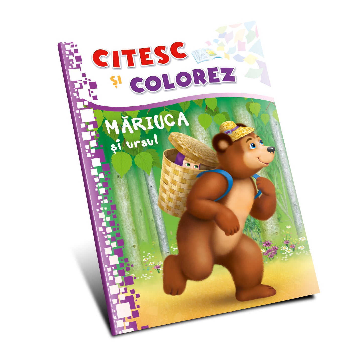 Citesc și colorez (pe silabe). Măriuca și ursul