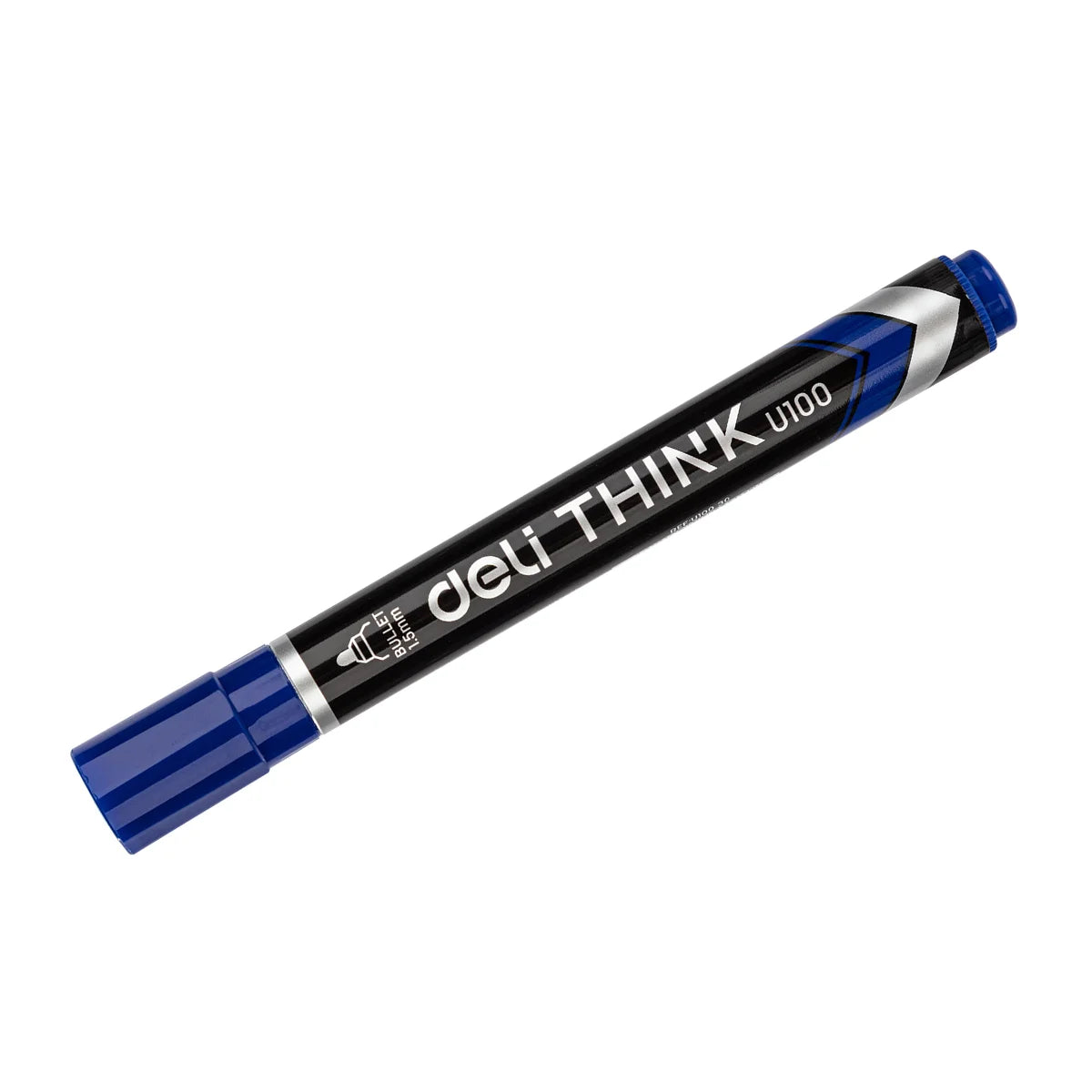 Marker permanent DELI Think, 1.5mm, albastru