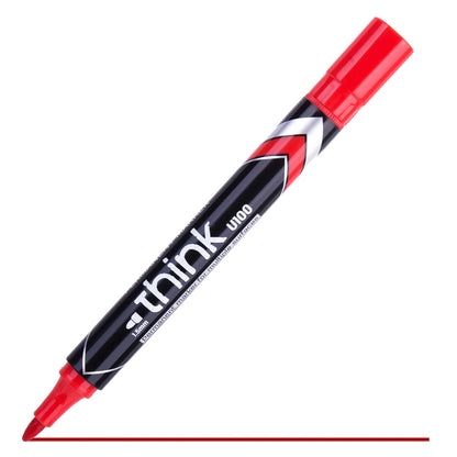 Marker permanent DELI Think, 1.5mm, rosu