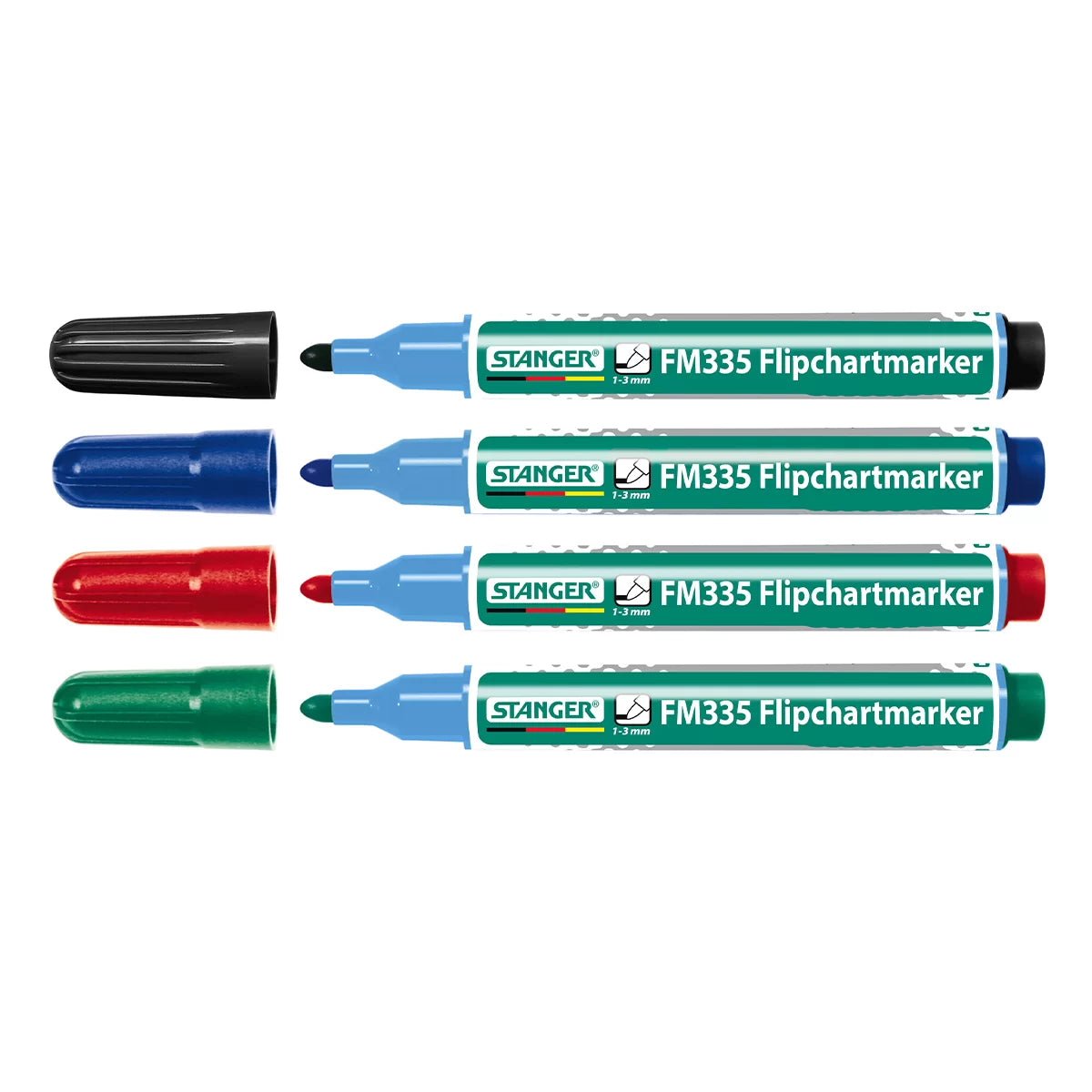 Set markere pentru flipchart STANGER 335, 1-3mm,4 culori