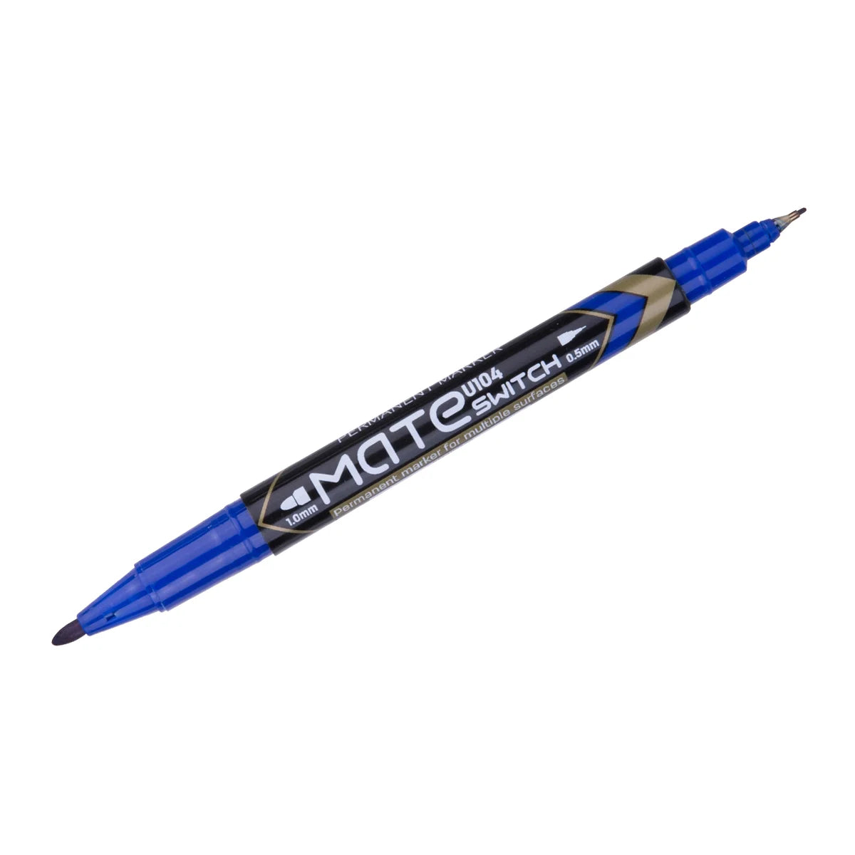 Marker permanent DELI Mate, dublu, 1.0/0.5mm, albastru
