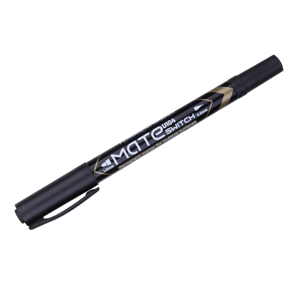 Marker permanent DELI Mate, dublu, 1.0/0.5mm, negru