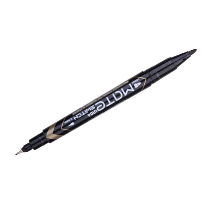 Marker permanent DELI Mate, dublu, 1.0/0.5mm, negru
