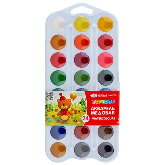 Set acuarela "Tvetic" 24 culori, plastic alb