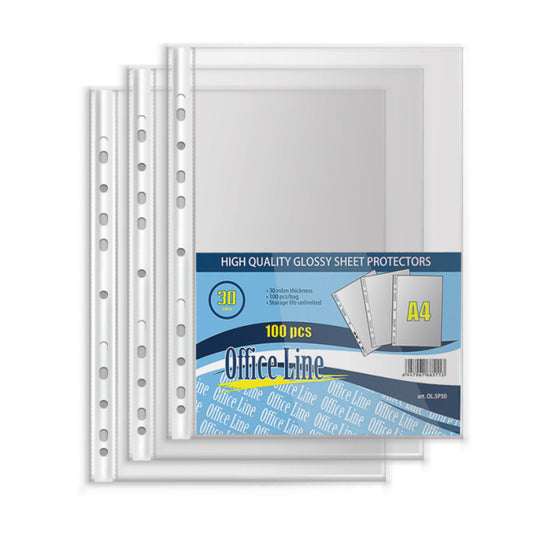 Folii de protectie OfficeLine, A4/30 mkm, 100 buc./cutie